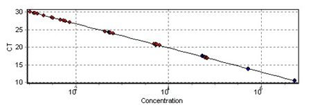 熱啟動(dòng)聚合酶(hotstart taq polymerase)標(biāo)準(zhǔn)曲線圖